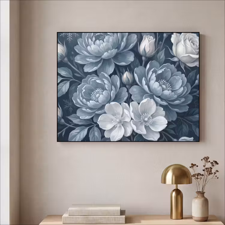 Art Frame - Bloemen - Boeket - Winter - Abstract - Blauw — 3
