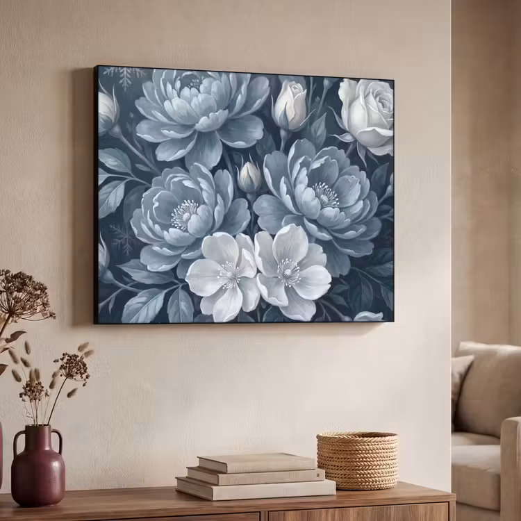 Art Frame - Bloemen - Boeket - Winter - Abstract - Blauw — 4
