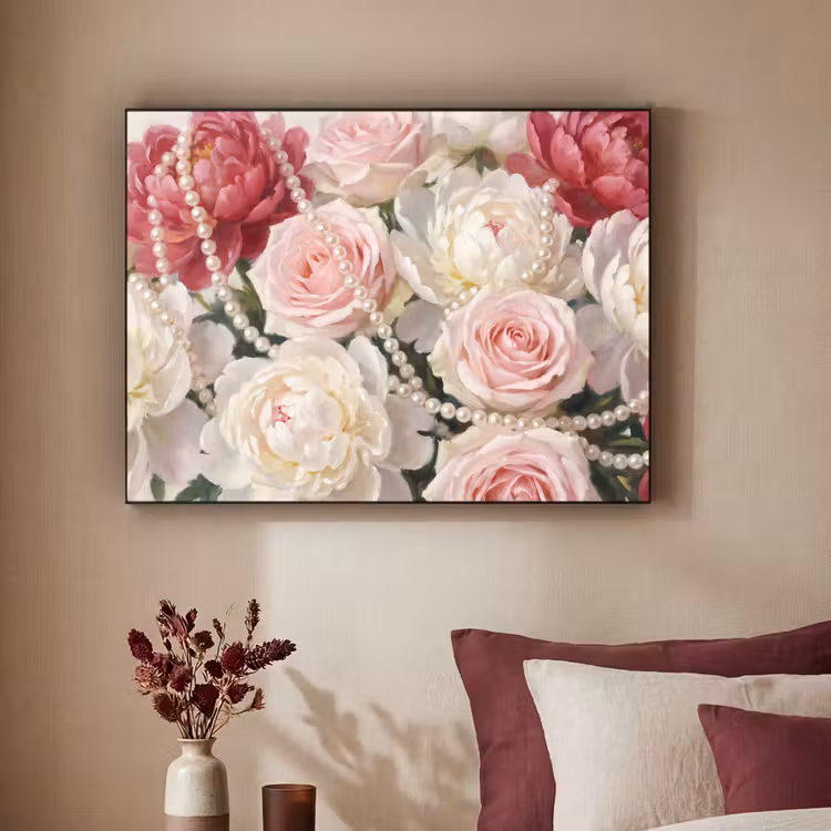 Art Frame - Bloemen - Parels - Romantiek - Klassiek - Roze — 2