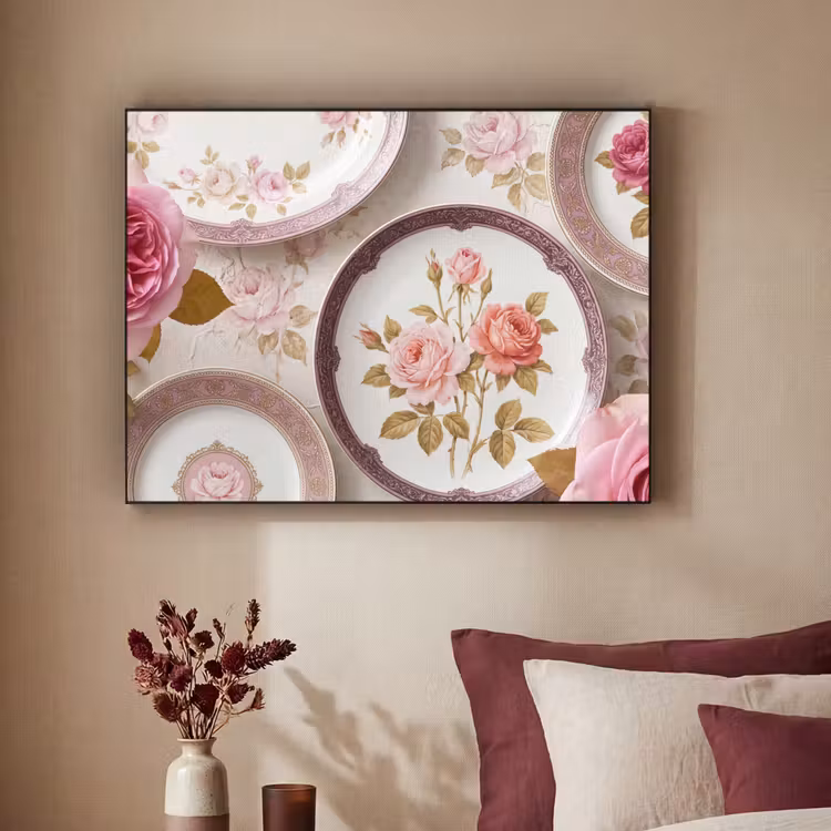 Art Frame - Bloemen - Patroon - Vintage - Roze - Decoratie — 2