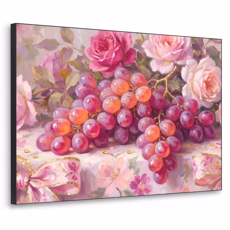 Art Frame - Eten - Bloemen - Stilleven - Roze - Goud — 1