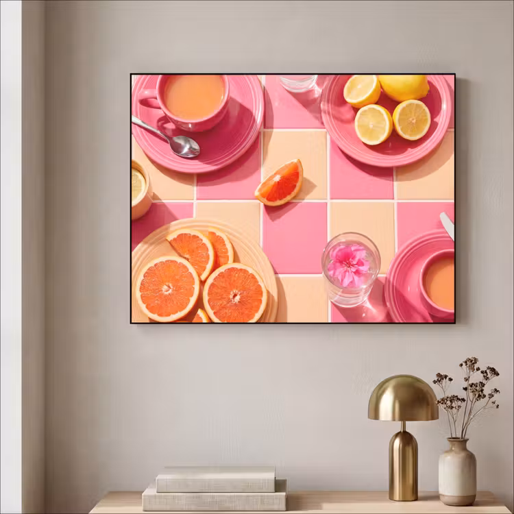 Art Frame - Eten - Citrusvruchten - Stillevens - Roze - Oranje — 3