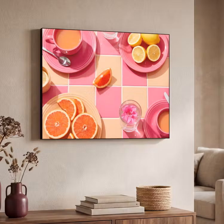 Art Frame - Eten - Citrusvruchten - Stillevens - Roze - Oranje — 4