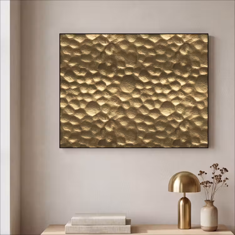 Art Frame - Gehamerd - Reliëf - Textuur - Bronsgoud — 3