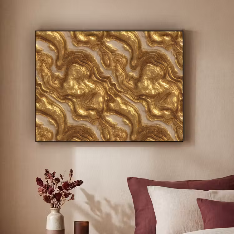 Art Frame - Golven - Organisch - Goud - Crème — 2