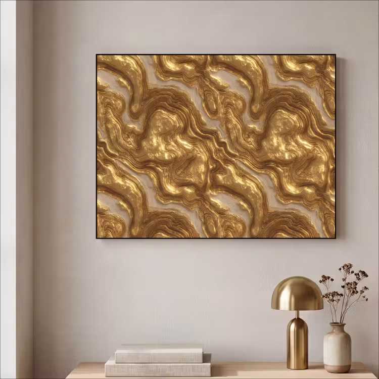 Art Frame - Golven - Organisch - Goud - Crème — 3
