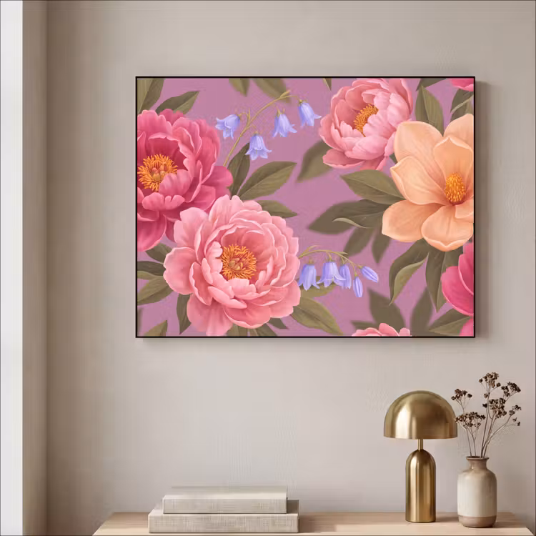 Art Frame - Bloemen - Patroon - Illustratie - Roze — 3