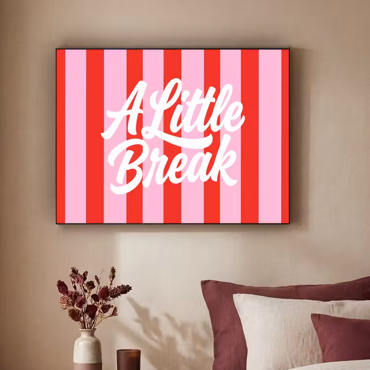 Art Frame - A Little Break - Strepen - Rood - Roze — 2