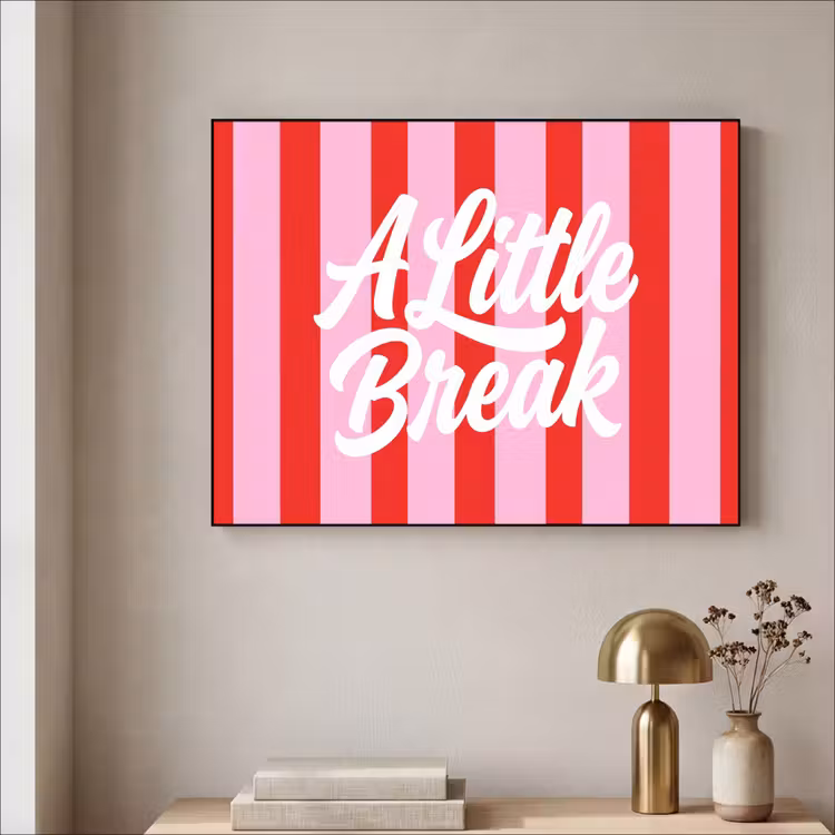 Art Frame - A Little Break - Strepen - Rood - Roze — 3