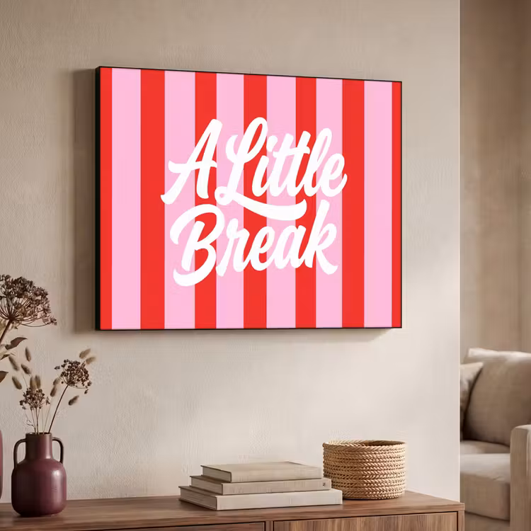Art Frame - A Little Break - Strepen - Rood - Roze — 4