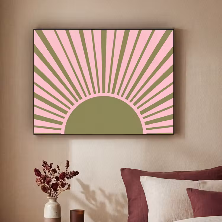 Art Frame - Abstract - Stralen - Grafisch - Roze - Groen — 2