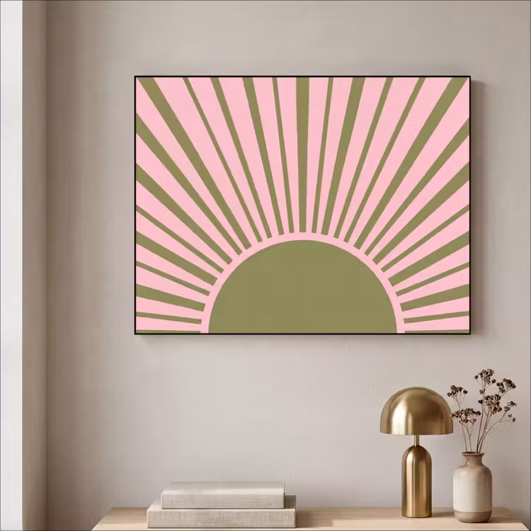 Art Frame - Abstract - Stralen - Grafisch - Roze - Groen — 3