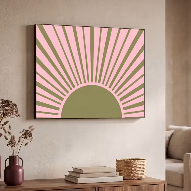Art Frame - Abstract - Stralen - Grafisch - Roze - Groen — 4