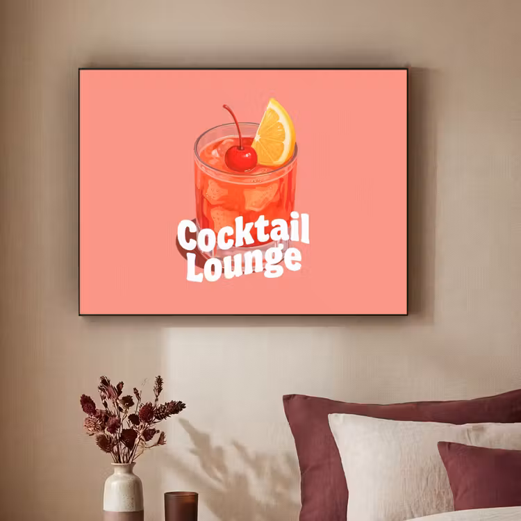 Art Frame - Cocktail Lounge - Glas - Koraal — 2