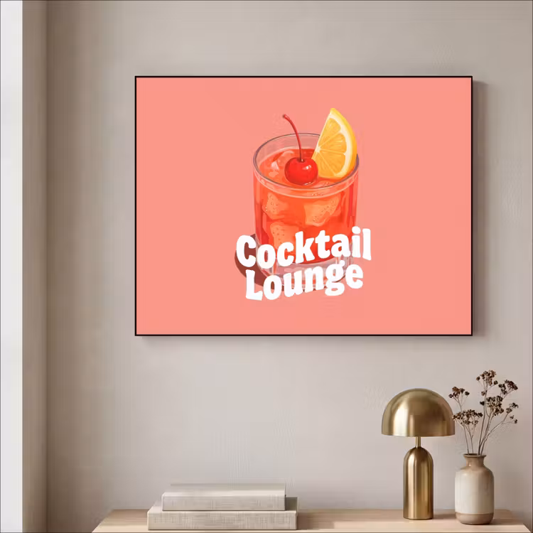 Art Frame - Cocktail Lounge - Glas - Koraal — 3