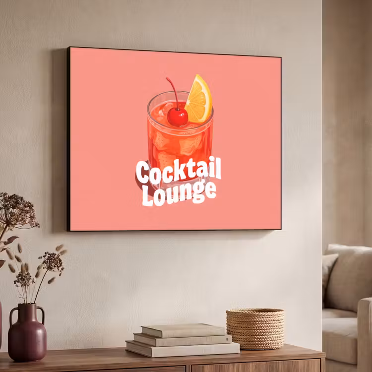 Art Frame - Cocktail Lounge - Glas - Koraal — 4