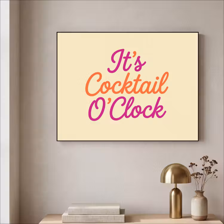 Art Frame - Cocktail O'Clock - Geel - Retro — 3