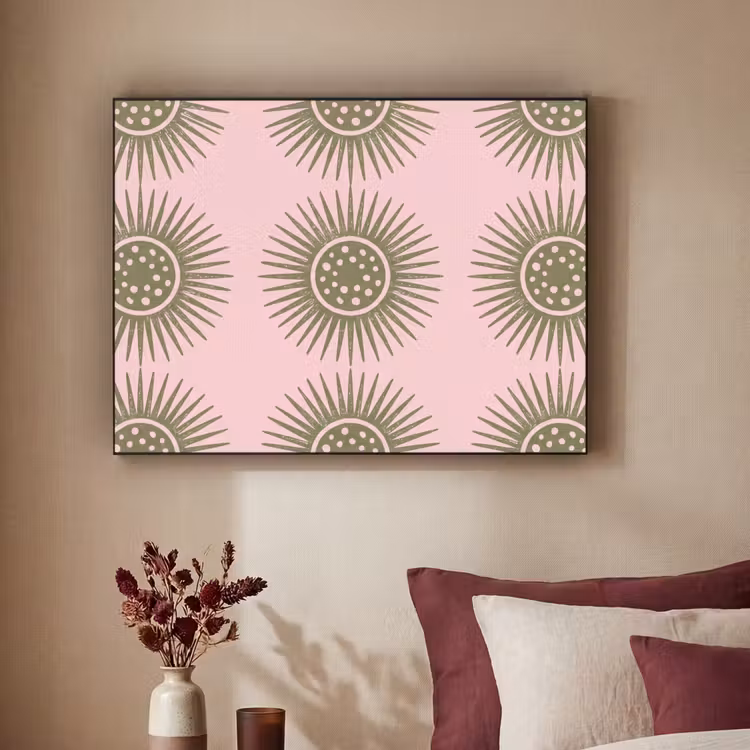 Art Frame - Bloemen - Patroon - Abstract - Roze - Groen — 2
