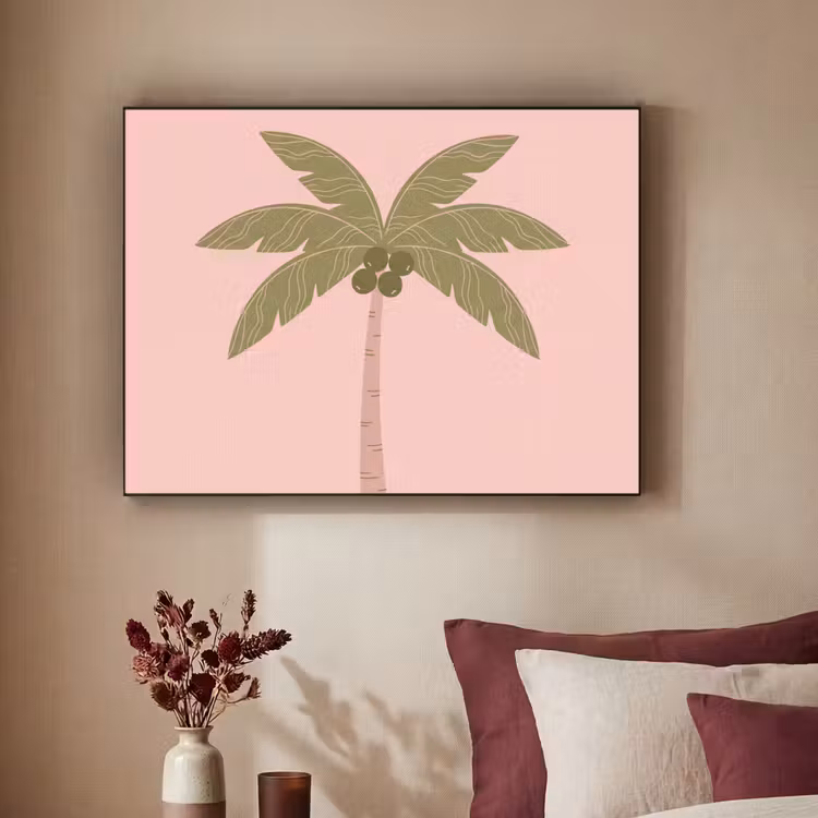 Art Frame - Boom - Palm - Natuur - Illustratie - Roze — 2