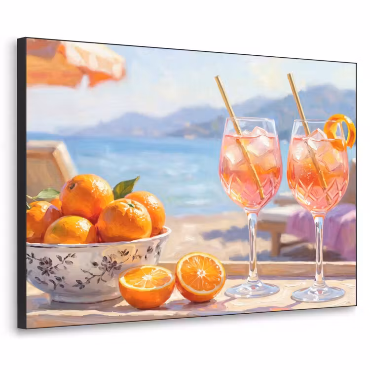 Art Frame - Drank - Glazen - Strand - Zomer - Oranje — 1