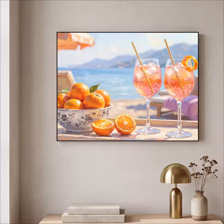 Art Frame - Drank - Glazen - Strand - Zomer - Oranje — 3