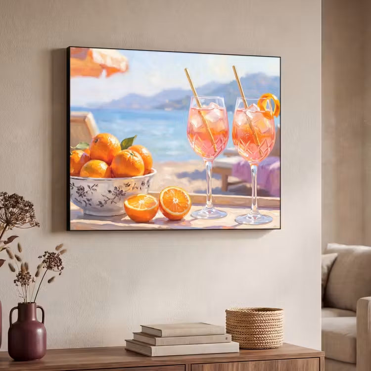 Art Frame - Drank - Glazen - Strand - Zomer - Oranje — 4