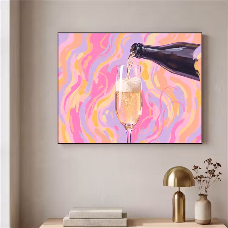 Art Frame - Drank - Inschenken - Feest - Abstract - Roze — 3