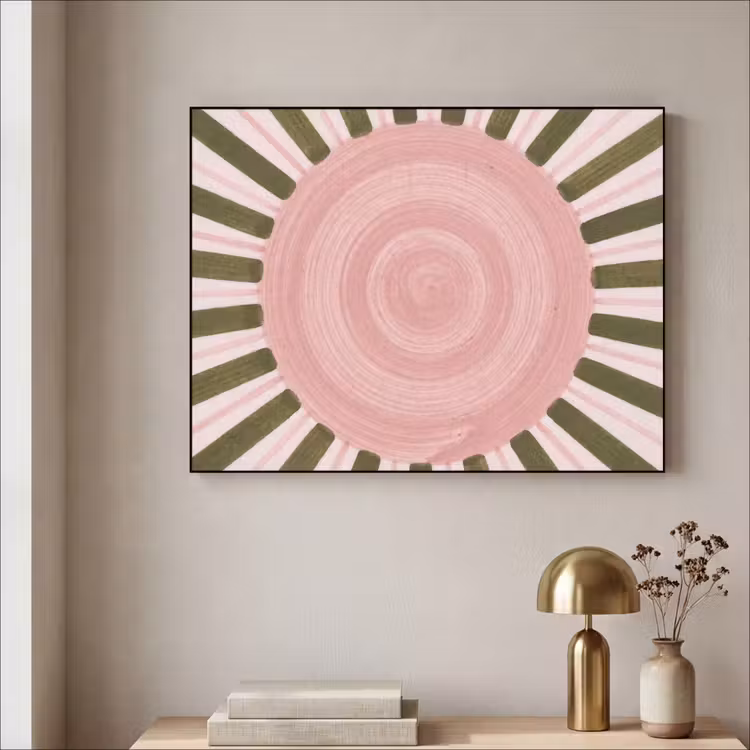 Art Frame - Patroon - Cirkel - Stralen - Abstract - Roze — 3
