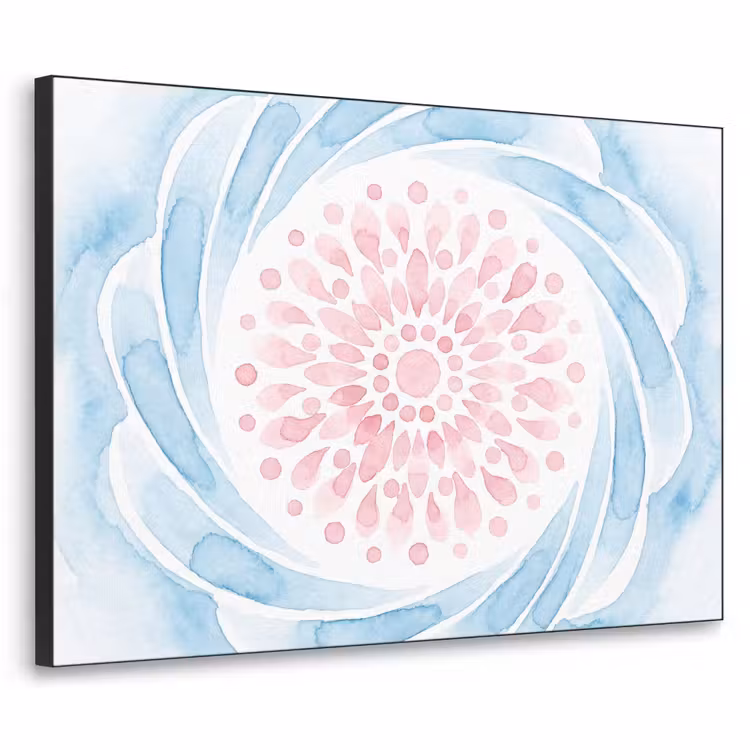 Art Frame - Abstract - Bloemvorm - Aquarel - Roze - Blauw — 1