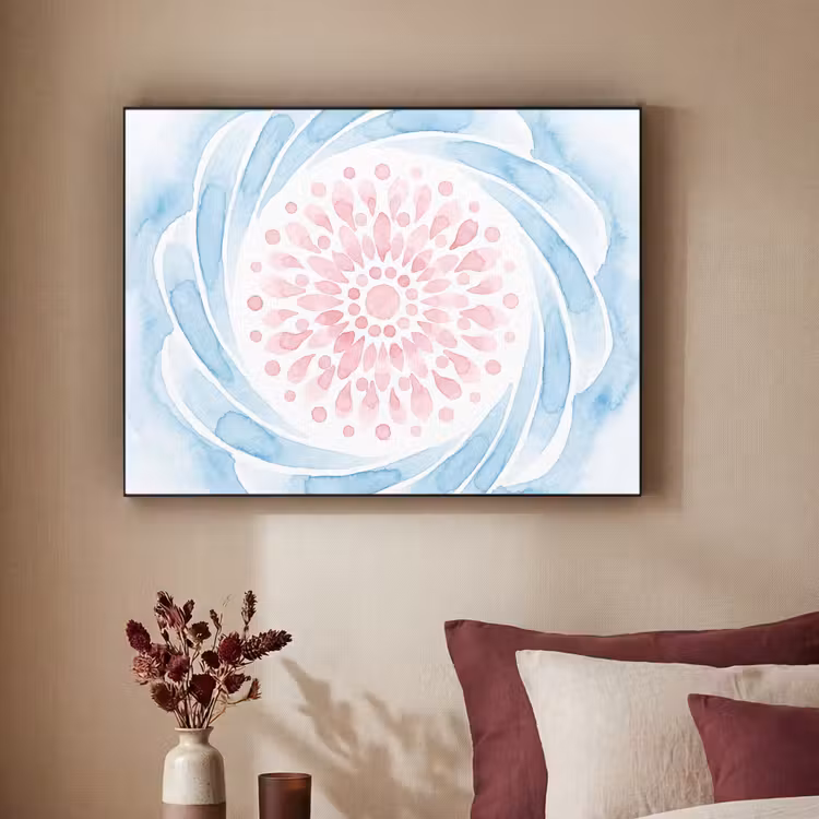 Art Frame - Abstract - Bloemvorm - Aquarel - Roze - Blauw — 2