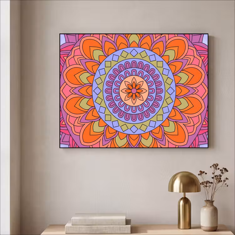 Art Frame - Mandala - Cirkel - Abstract - Kleurrijk - Patroon — 3