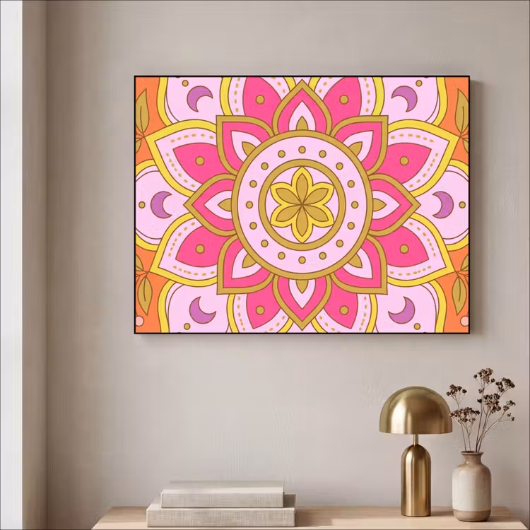 Art Frame - Patroon - Bloemmotief - Decoratie - Abstract - Roze — 3
