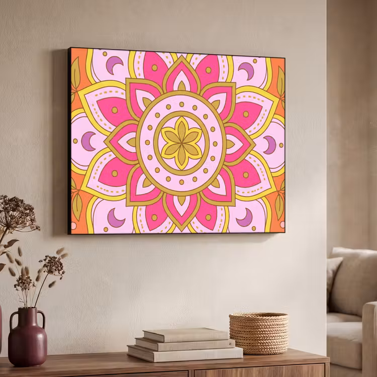 Art Frame - Patroon - Bloemmotief - Decoratie - Abstract - Roze — 4