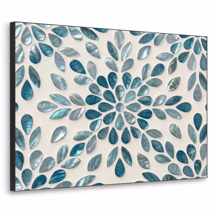 Art Frame - Patroon - Bladeren - Abstract - Modern - Turquoise — 1