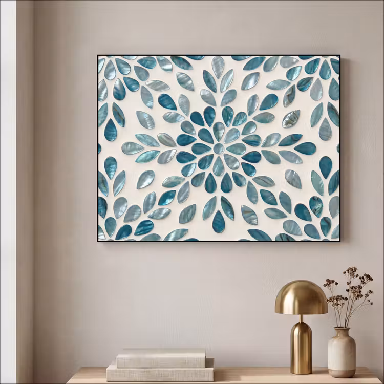 Art Frame - Patroon - Bladeren - Abstract - Modern - Turquoise — 3