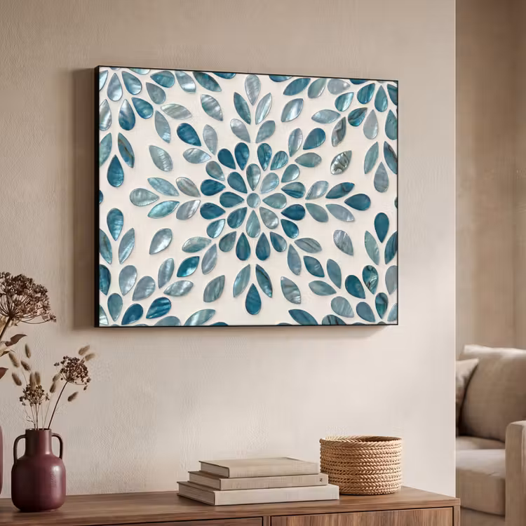 Art Frame - Patroon - Bladeren - Abstract - Modern - Turquoise — 4