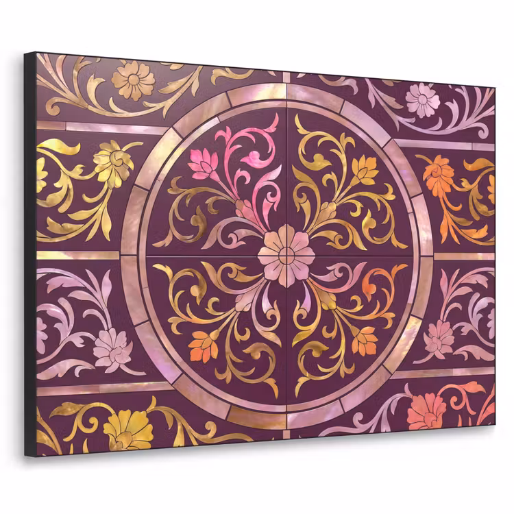 Art Frame - Patroon - Floraal - Oosters - Paars - Goud — 1