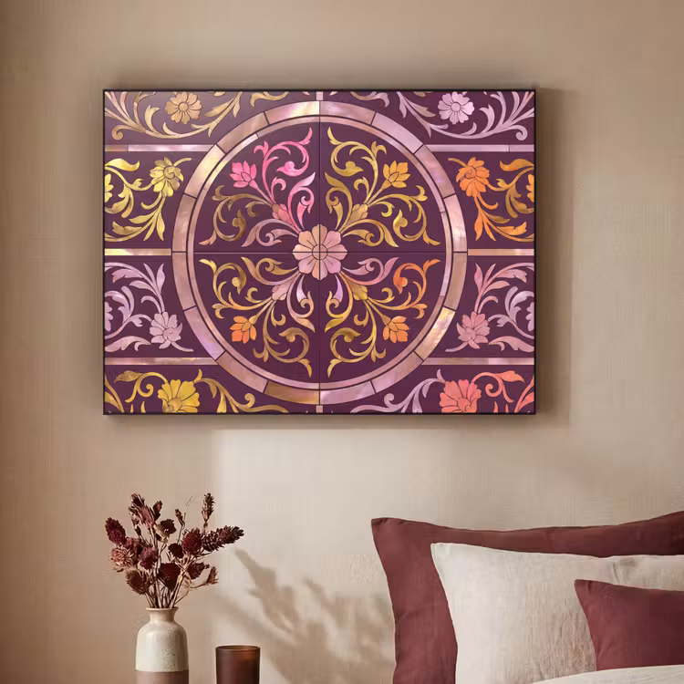 Art Frame - Patroon - Floraal - Oosters - Paars - Goud — 2