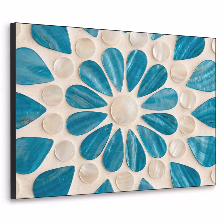Art Frame - Patroon - Mozaïek - Schelpen - Abstract - Turquoise — 1