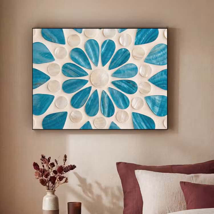 Art Frame - Patroon - Mozaïek - Schelpen - Abstract - Turquoise — 2