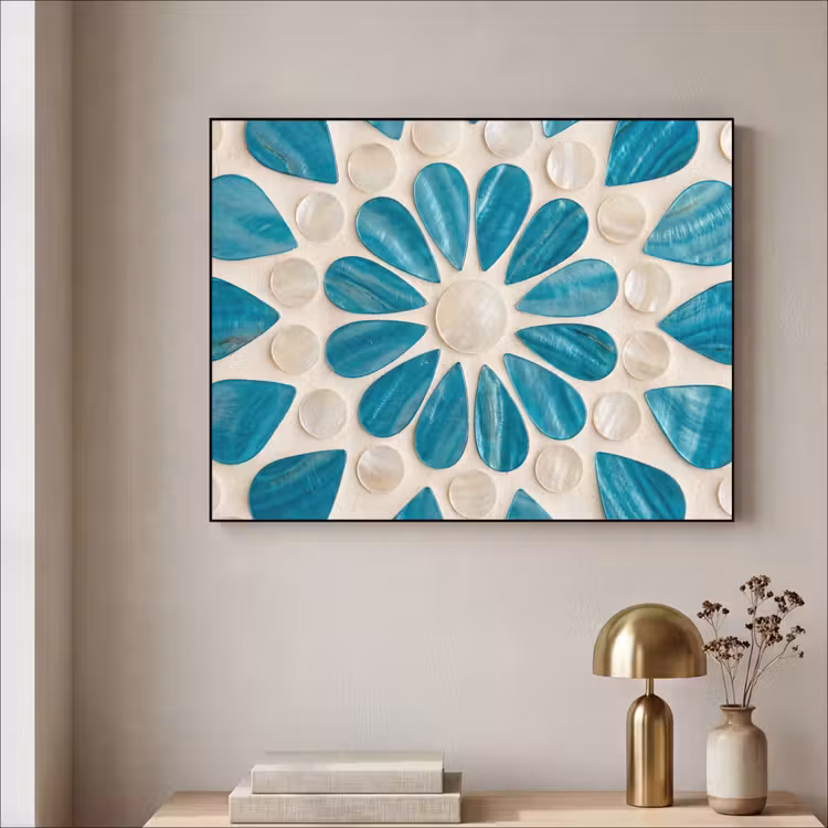 Art Frame - Patroon - Mozaïek - Schelpen - Abstract - Turquoise — 3