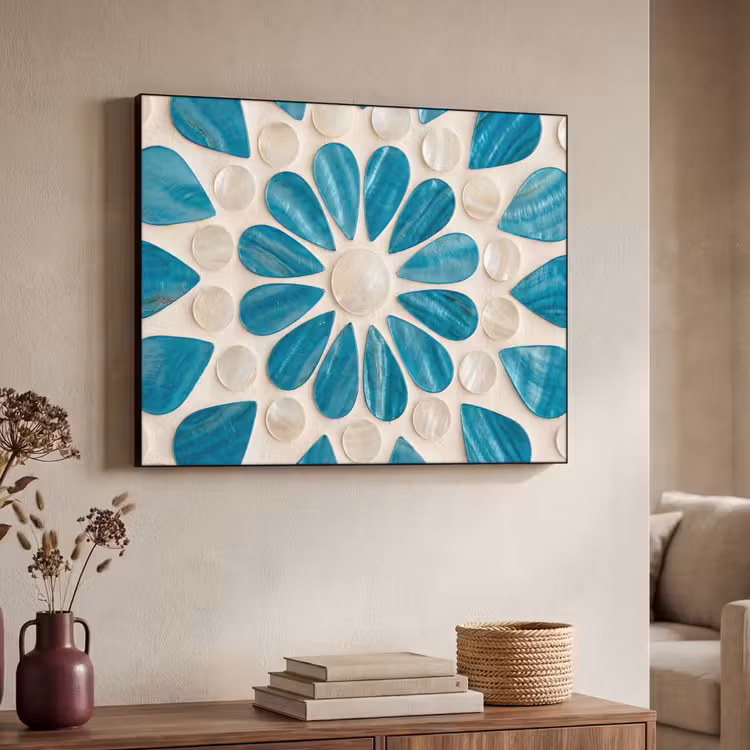 Art Frame - Patroon - Mozaïek - Schelpen - Abstract - Turquoise — 4