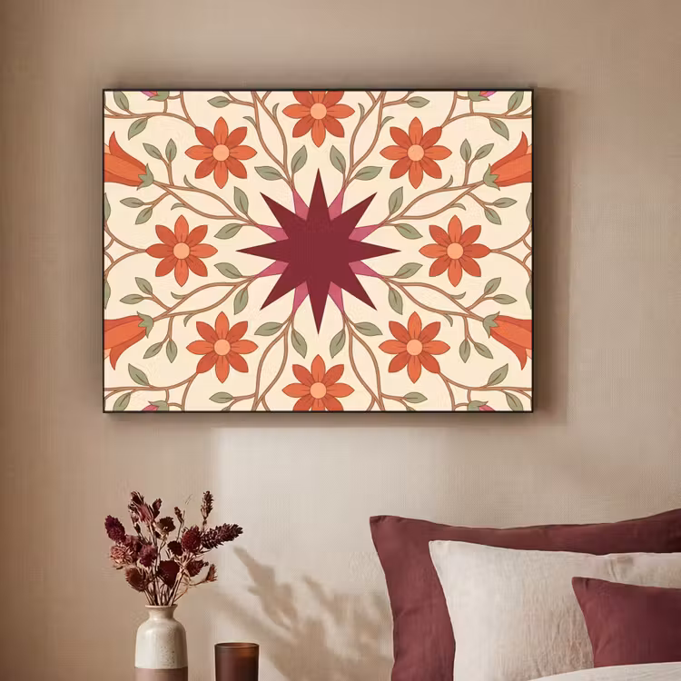 Art Frame - Bloemen - Mandala - Decoratief - Rood — 2