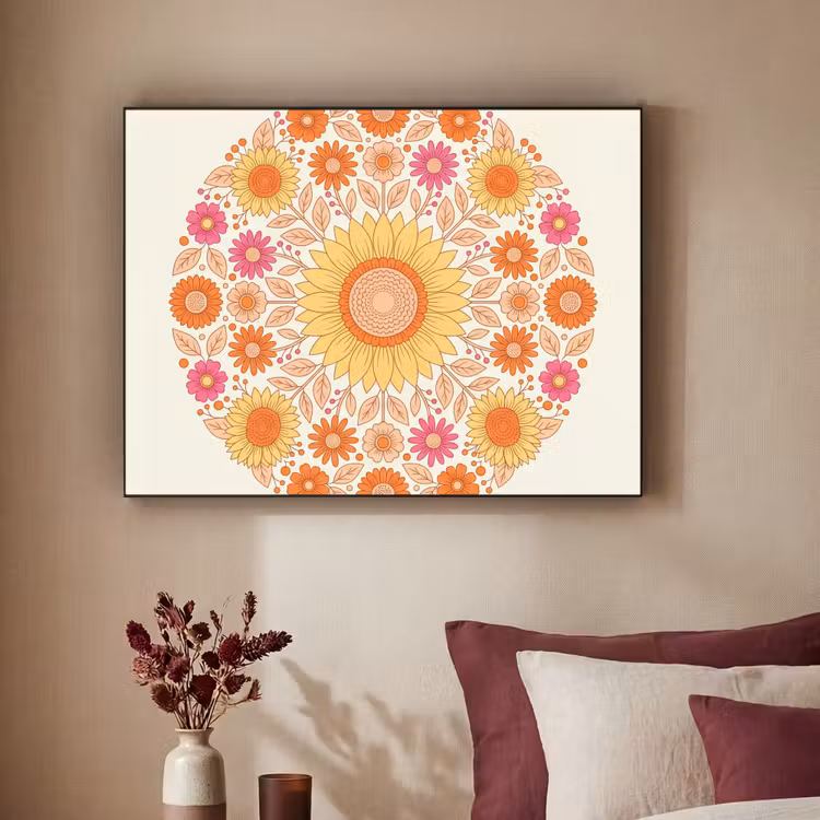 Art Frame - Bloemen - Mandala - Patroon - Kleurrijk — 2