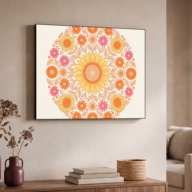 Art Frame - Bloemen - Mandala - Patroon - Kleurrijk — 4