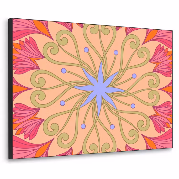 Art Frame - Bloemen - Patroon - Abstract - Roze - Decoratief — 1