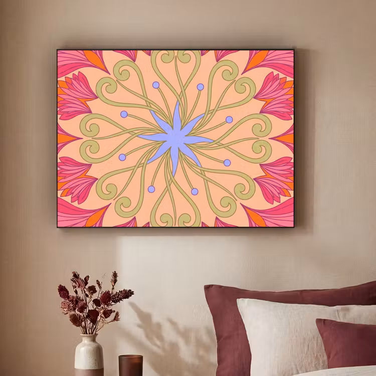 Art Frame - Bloemen - Patroon - Abstract - Roze - Decoratief — 2