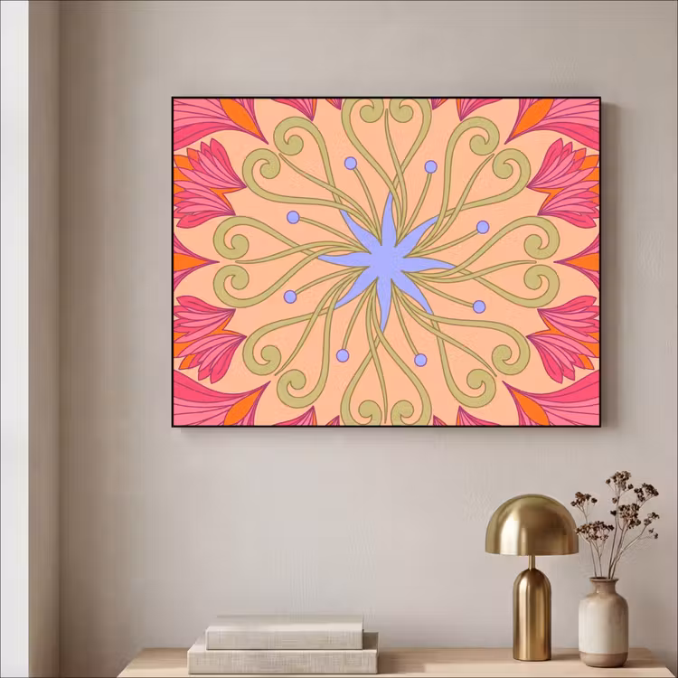 Art Frame - Bloemen - Patroon - Abstract - Roze - Decoratief — 3