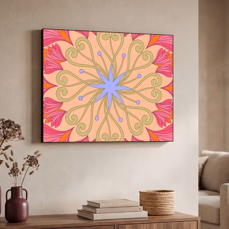 Art Frame - Bloemen - Patroon - Abstract - Roze - Decoratief — 4
