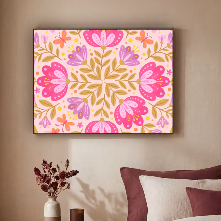 Art Frame - Bloemen - Patroon - Natuur - Abstract - Roze — 2
